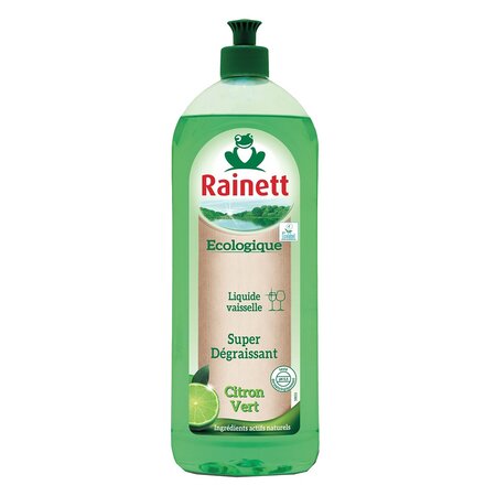 Rainett Écologique Liquide Vaisselle Super Dégraissant au Citron Vert 750ml (lot de 8)