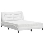 vidaXL Lit avec matelas blanc 140x190 cm similicuir