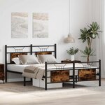 vidaXL Cadre de lit sans matelas chêne fumé 137x190 cm bois ingénierie
