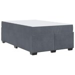 vidaXL Cadre de lit avec matelas Gris foncé 120 x 190 cm Velours