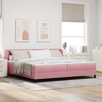 vidaXL Lit à ressorts avec matelas Rose 200 x 200 cm Velours