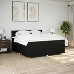 vidaXL Sommier à lattes de lit avec matelas Noir 180x200 cm Tissu