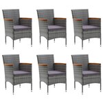 vidaXL Ensemble à manger de jardin 7 Pièces Gris