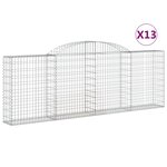 vidaXL Paniers à gabions arqués 13 Pièces 300x30x100/120 cm fer galvanisé