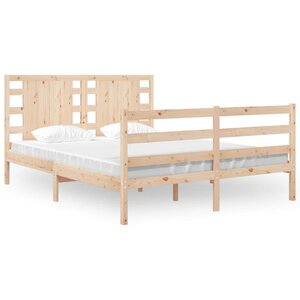 vidaXL Cadre de lit sans matelas 135x190 cm bois de pin massif