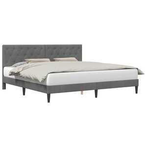vidaXL Cadre de lit avec tête de lit Gris foncé 180 x 200 cm Velours