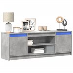 vidaXL Meuble TV avec LED gris béton 139 5x34x50 cm bois d'ingénierie
