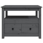 vidaXL Table basse Gris 71x49x55 cm Bois massif de pin