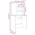 vidaXL Coiffeuse avec miroir noir 74 5x40x141 cm