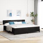 Lit box spring vidaXL avec matelas Noir 200x200 cm Velours