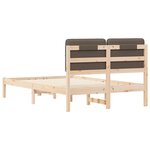 vidaXL Cadre de lit avec tête de lit rembourrée Taupe 120 x 190 cm
