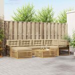 vidaXL Ensemble de canapés d'extérieur 7 Pièces Blanc et Beige