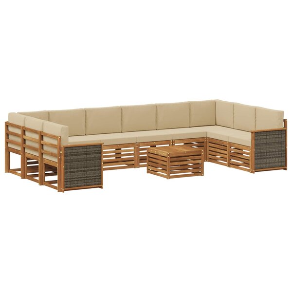 vidaXL Ensemble de canapés d'extérieur 8 pc Naturel