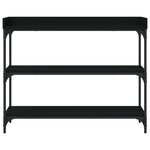 vidaXL Table console avec étagères noir 100x30x80 cm