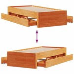 vidaXL Cadre de lit sans matelas avec tiroirs 90x190 cm bois de pin