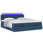 VidaXL Cadre de lit ottoman avec matelas bleu 160x200 cm tissu