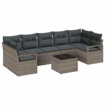 vidaXL Ensemble de canapé de jardin 8 Pièces Gris 55 x 55 x 37 cm