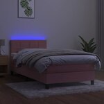 vidaXL Sommier à lattes de lit avec matelas et LED Rose 90x200 cm