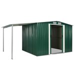 vidaXL Abri de jardin avec portes Vert 386x205x178 cm Acier