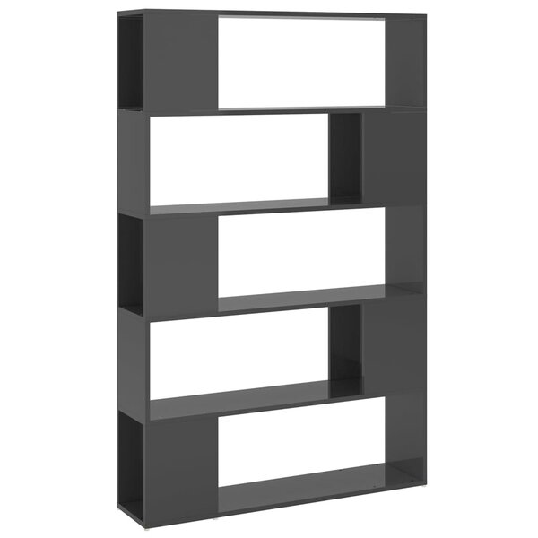 vidaXL Bibliothèque/Séparateur de pièce Gris brillant Bois ingénierie