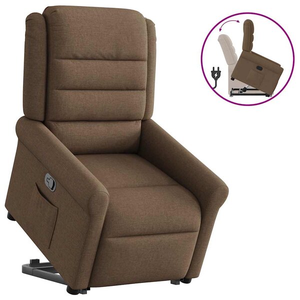 vidaXL Fauteuil inclinable Marron Tissu