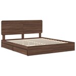 vidaXL Lit de Rangement Chêne brun 200 x 200 cm Bois d'ingénierie
