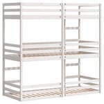 vidaXL Lit superposé triple sans matelas 75x190 cm bois de pin massif