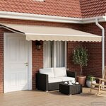 vidaXL Auvent rétractable électrique Beige et blanc 4 5 × 3 m