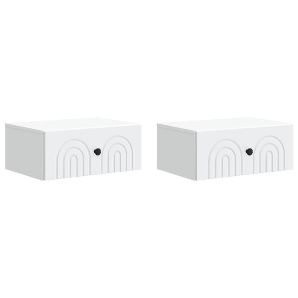 vidaXL Cabinet de chevet mural 2 Pièces Blanc 49 x 34 5 x 20 cm
