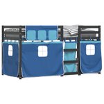 vidaXL Lit superposé sans matelas bleu 90x200 cm bois de pin massif
