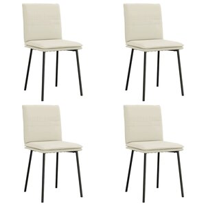 vidaXL Chaises à manger lot de 4 Crème Velours