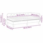 vidaXL Cadre de lit d'angle avec matelas Bordeaux 90 x 190 cm Velours