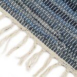 Vidaxl tapis chindi tissé à la main denim 80 x 160 cm bleu