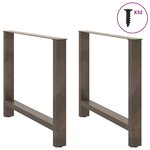vidaXL Pieds de table à manger en acier naturel 2 pièces 90 x (72-73) cm Acier