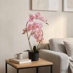 vidaXL Plante orchidée artificielle avec pot Rose 45 x 15 x 65 cm
