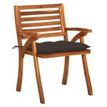 vidaXL Chaises de jardin avec coussins lot de 4 Bois de teck solide