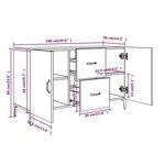 vidaXL Buffet gris béton 100x36x60 cm bois d'ingénierie