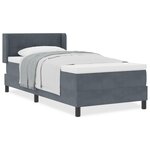 Lit box spring vidaXL avec matelas gris foncé 80x200 cm en velours