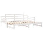 vidaXL Lit de jour avec gigogne et tiroirs sans matelas blanc 90x200cm
