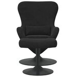 vidaXL Chaise Œuf avec Pouf Noir 63 x 73 x 90 cm Velours