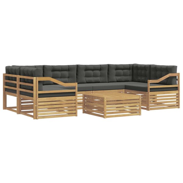 vidaXL Ensemble de canapés d'extérieur 7 Pièces Blanc et anthracite