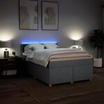 vidaXL Sommier à lattes de lit avec matelas Gris clair 160x200cm Tissu