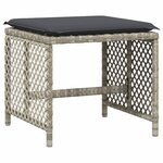 vidaXL Ensemble à manger de jardin et coussins 17 Pièces gris clair rotin