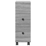 vidaXL Meuble étroit de salle de bain à roulettes sonoma gris