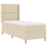 vidaXL Lit à ressorts avec matelas Crème 140 x 200 cm tissu