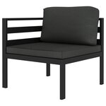 vidaXL Salon de jardin 2 Pièces avec coussins Aluminium Anthracite