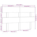 vidaXL Tête de lit Gris 124x3x81 cm Bois massif de pin
