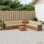 vidaXL Ensembles de canapés avec coussin 9 Pièces Bois d'Acacia Massif