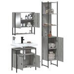 vidaXL Ensemble de meubles de salle de bain 3 Pièces Sonoma gris