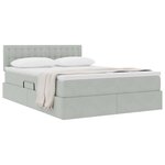 vidaXL Lit de Rangement avec matelas Gris clair 140 x 190 cm Velours